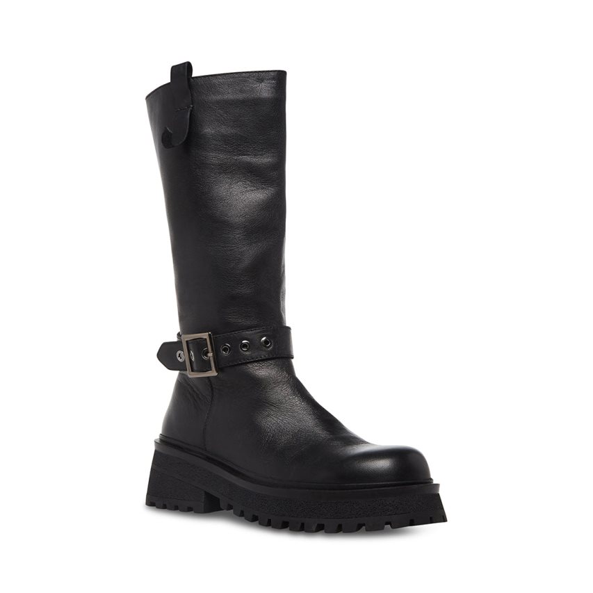 Botas Altas Steve Madden Willow Cuero Mujer Negras | ES MK2849